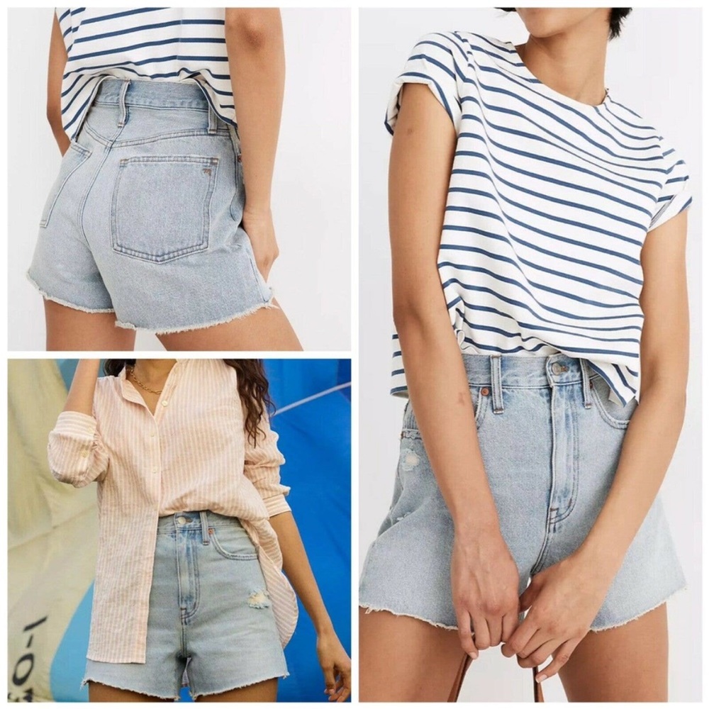 Madewell The Momjean Short in Byers Wash: Ripped Edition Size 26
